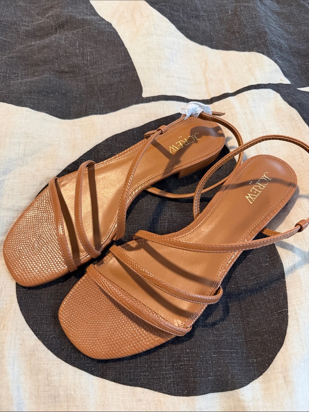 J. Crew Factory Brown/Tan Strappy Flat Sandals